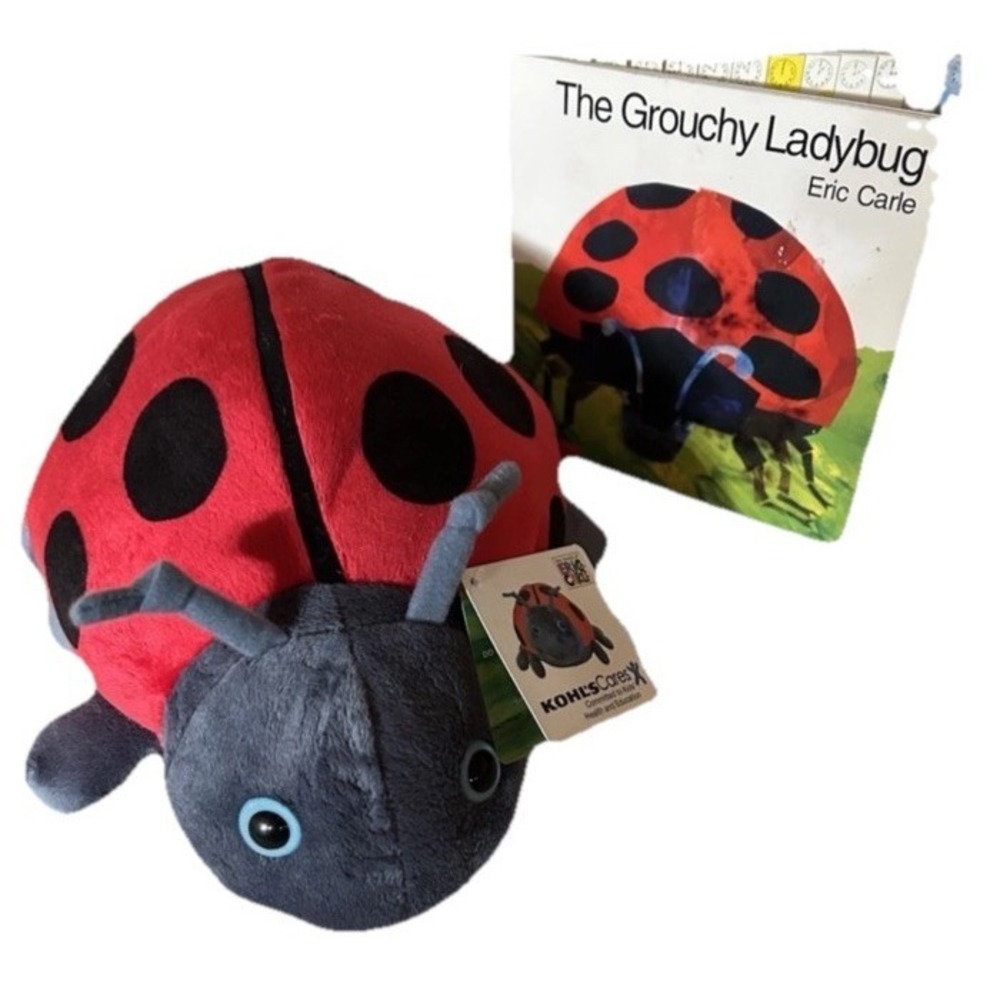 The Grouchy Ladybug 2010 Kohls Cares Eric Carle 13" Plush NWT & Board Book - Picture 5 of 5